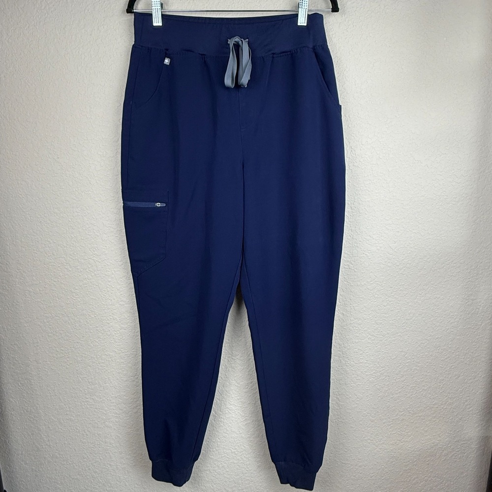 FIGS Scrub Pants Womens Navy HW Zamora Jogger Technical Medical Sz L Tall